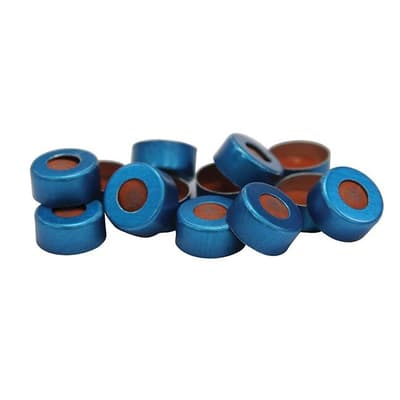Chromatography Research Supplies 11 mm Blue Crimp Cap and Standard Seal (100/pk)
